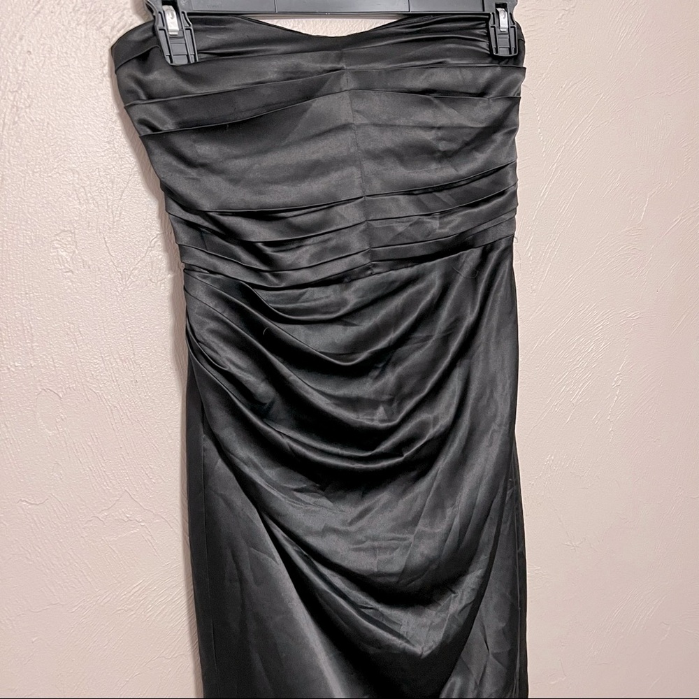 EXPRESS Black Satin Sweetheart Strapless Dress